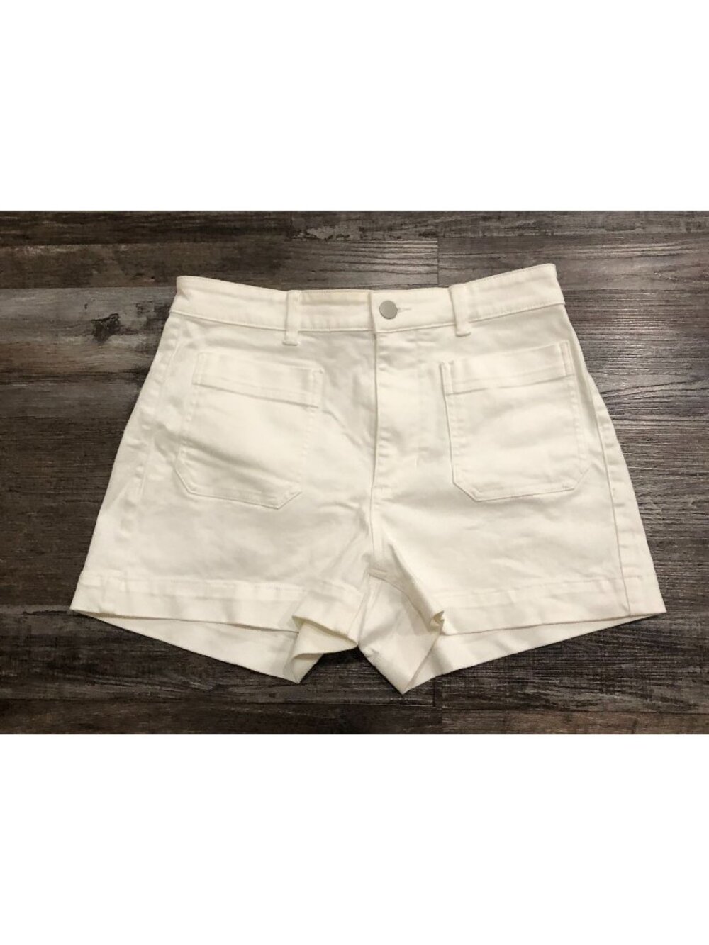 Everlane Womens Size 8 High Rise White Denim Jean Shorts